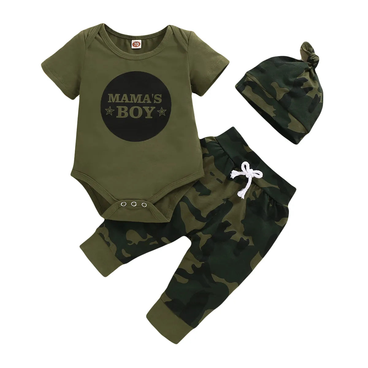 Boy's Letter Print Short Sleeve Bodysuit Set